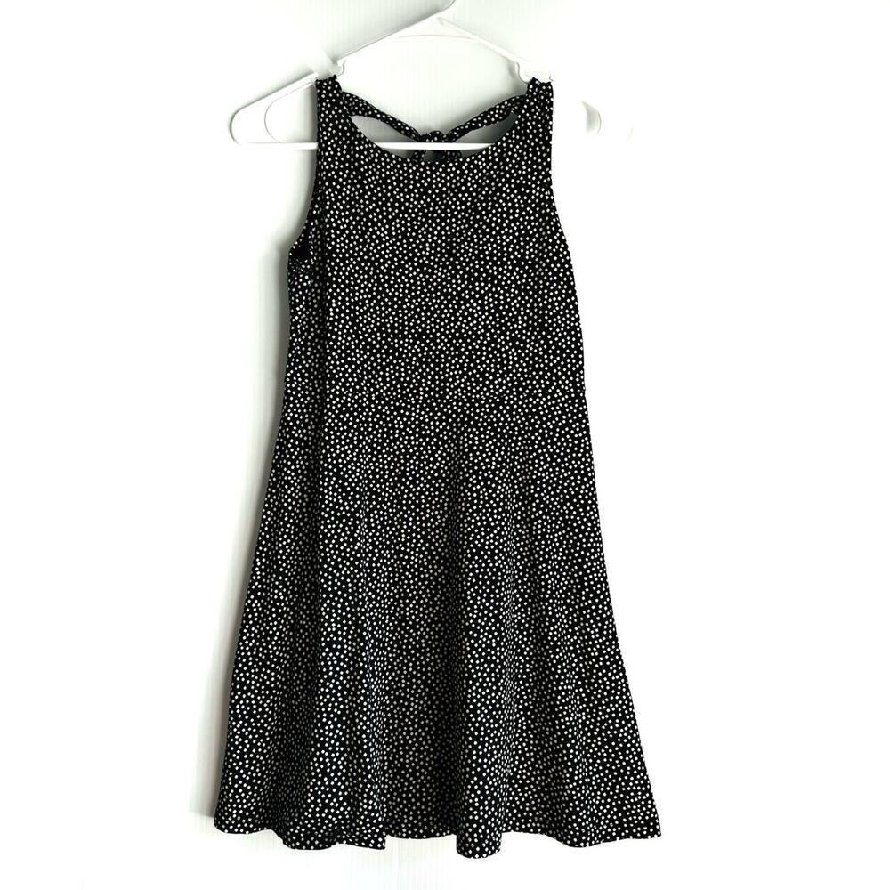 Old Navy Black And White Polka Dot Skater Style Dress
